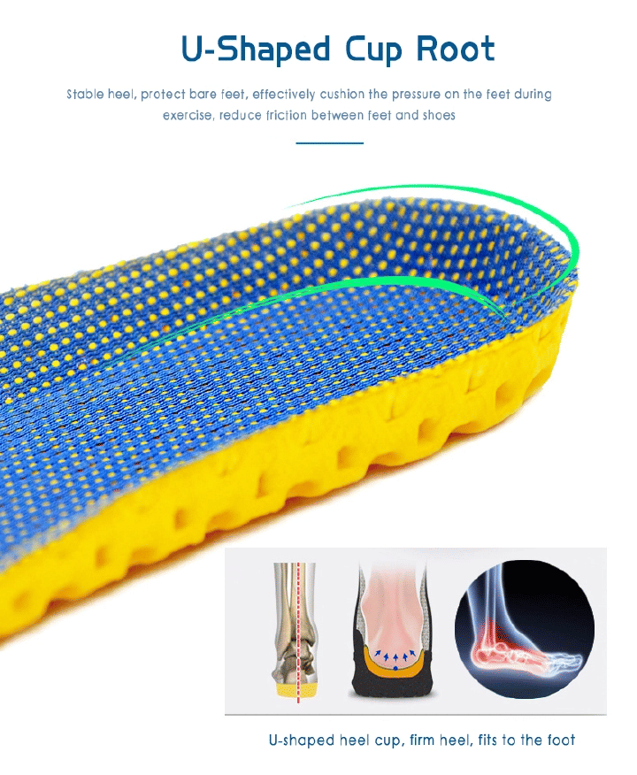 Memory Foam Insoles Breathable Deodorant Running Shoe Insert Mesh Cushion Men Women Sneakers