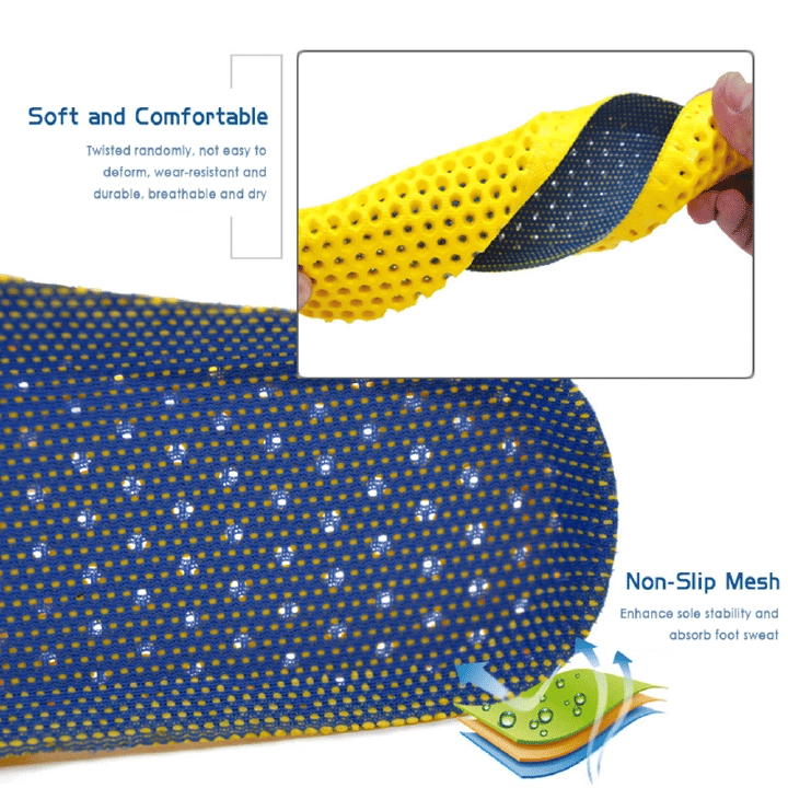 Memory Foam Insoles Breathable Deodorant Running Shoe Insert Mesh Cushion Men Women Sneakers