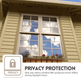 One Way Mirror Window Film Daytime Privacy Non-Adhesive Anti UV Heat Control Reflective Tint Static Cling Vinyl 60cm x 200cm Bronze