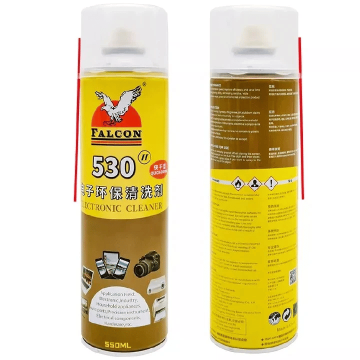 Falcon 530 Electronic Contact Cleaner Solder Flux Cleaner Spray 550ml LCD Phone Board Screen Cleaning PCB