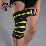 Jingba Support Fitness Pressurized Straps Gym Weight Lifting Leg Knee Compression Training Wraps Elastic Bandages Non-Slip Knee Support Brace High Elastic Compression Kinesiology Protector