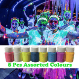 8pcs 20g Fluorescent Glow in the Dark Body Paint UV Blacklight Acrylic Luminous Pigment Night Running Party DIY Gold