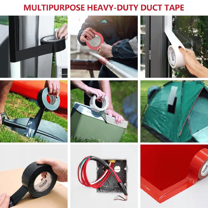Black Duct Tape Heavy Duty Waterproof Roll Sticky Adhesive Cloth Repair Tape Sealer