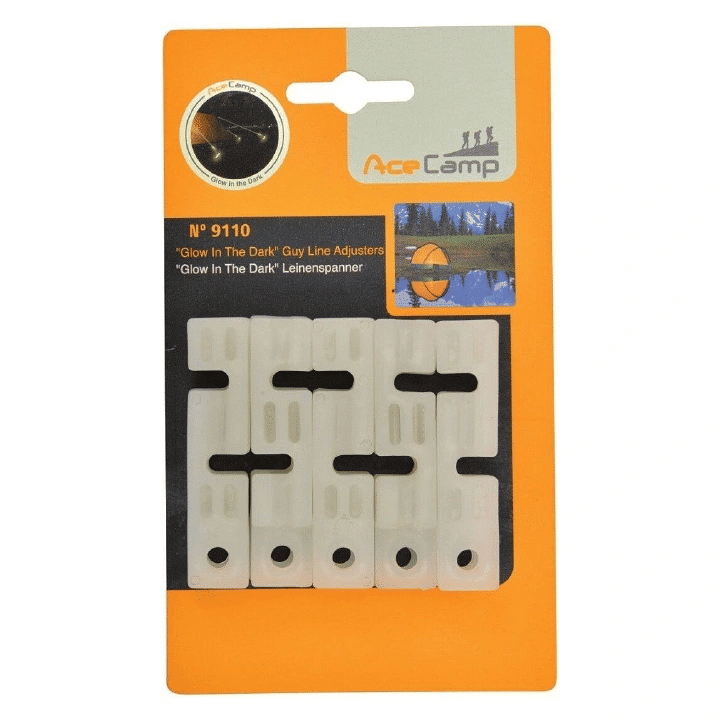 10-Pack Glow in the Dark Tent Line Tighteners Guyline Adjusters AceCamp