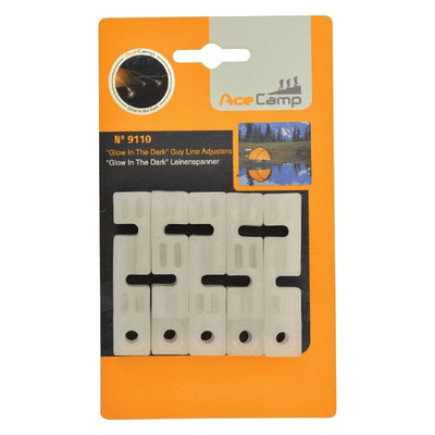 10-Pack Glow in the Dark Tent Line Tighteners Guyline Adjusters AceCamp