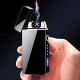 Dual Arc Plasma Flameless USB Rechargeable Electric Lighter with LED Display