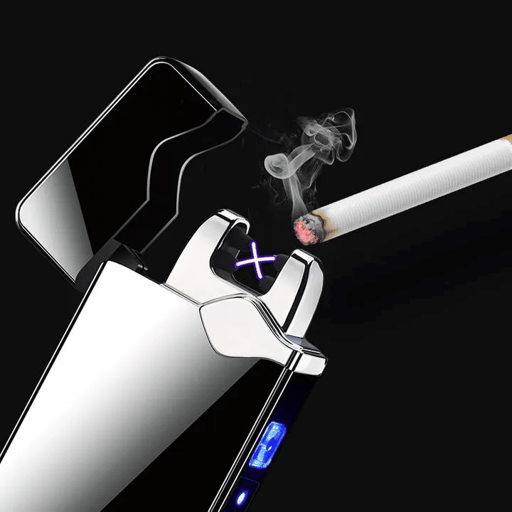 Dual Arc Plasma Flameless USB Rechargeable Electric Lighter with LED Display