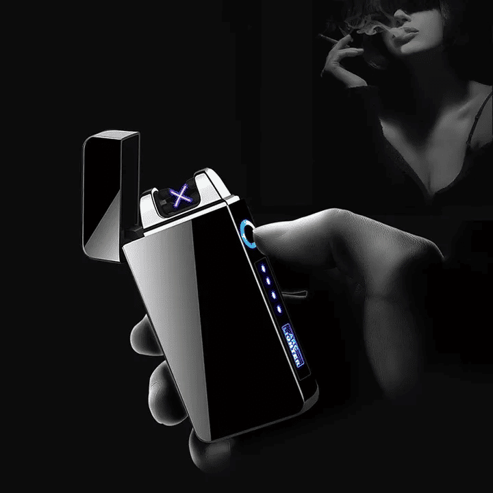 Dual Arc Plasma Flameless USB Rechargeable Electric Lighter with LED Display