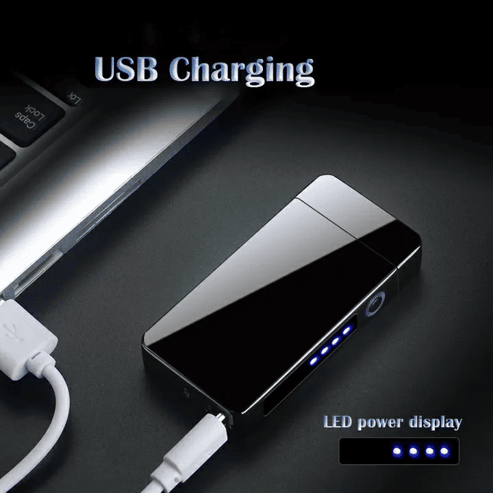 Dual Arc Plasma Flameless USB Rechargeable Electric Lighter with LED Display