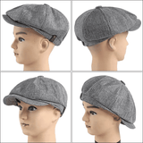 Retro Newsboy Cap Octagonal Hat British Painter Flat Cap