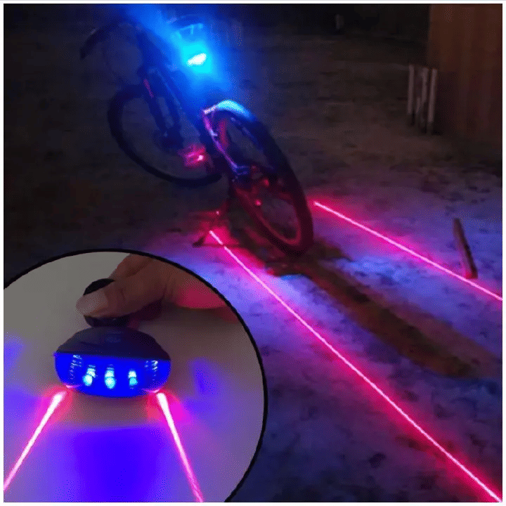 Waterproof Bicycle Tail Light LED Laser Safety Warning Light Cycling Accessory Red