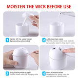 Mini 250ML USB Ultrasonic Air Humidifier, Romantic LED Essential Oil Diffuser