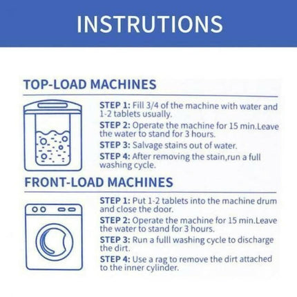 Drum Washing Machine Antibacterial Cleaning Tablets for Front Loader and Top Loader Washer