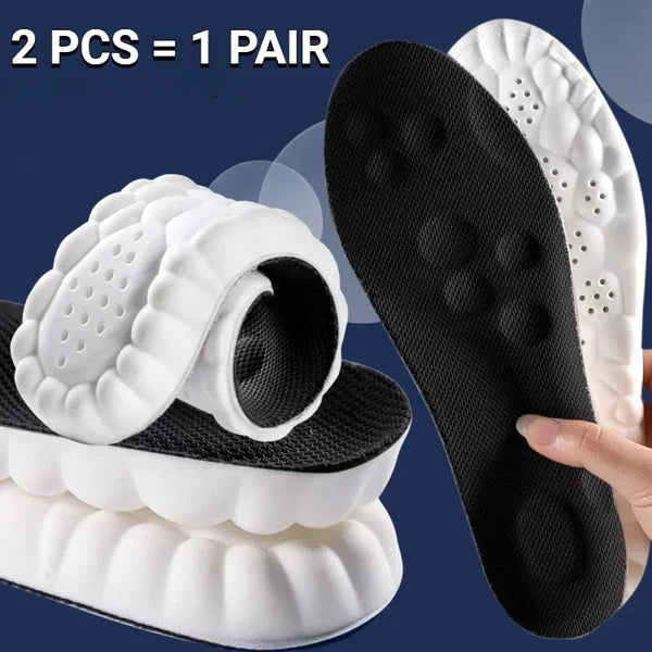 4D Massage Soft Latex Sports Insoles with Arch Support