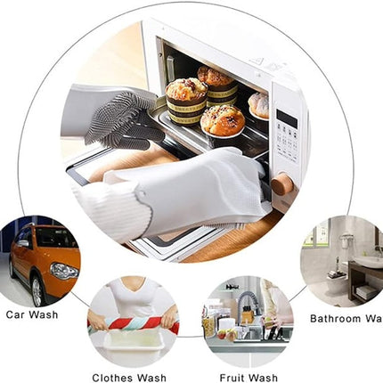 Multifunctional Washing Gloves, Pair of Dishwashing Gloves, Reusable Silicon Gloves for Cleaning, Kitchen Gloves