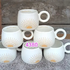 A Set of 6pcs or 12pcs Tea, Coffee, Water or Juice Mugs Attractive Fashionable Light and Portable Chips immune Dishwasher risk-free Cups