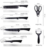 6-Piece Stainless Steel Kitchen Knife Set with Scissors - Multifunctional Cutters