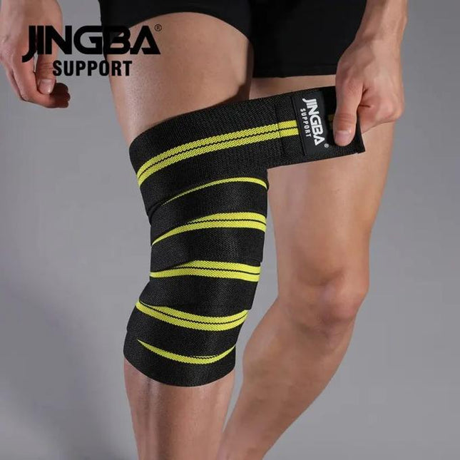 Jingba Gym Weight Lifting Leg Knee Compression Strap Training Wrap Elastic Bandage