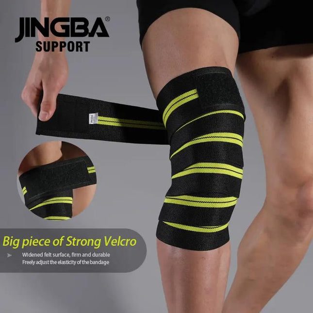 Jingba Gym Weight Lifting Leg Knee Compression Strap Training Wrap Elastic Bandage