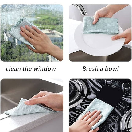 Pack of Multifunctional Microfibre Wiping Towels, Reusable Antibacterial Microfiber Cleaning Cloths, Cleaning Wipes - 20 Pcs