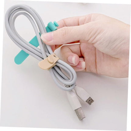 Mobile Phone Cable Winder, Earphone Clip, Charger Cord Organizer, Management Silicone Wire Cord Fixer, Holder Cable Belt