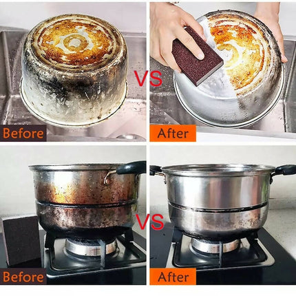 Magic Kitchen Sponge, Brush Melamine Sponge Cleaning Brush, Descaling Knife Pan Pot Cleaner, Strong Decontamination Brush