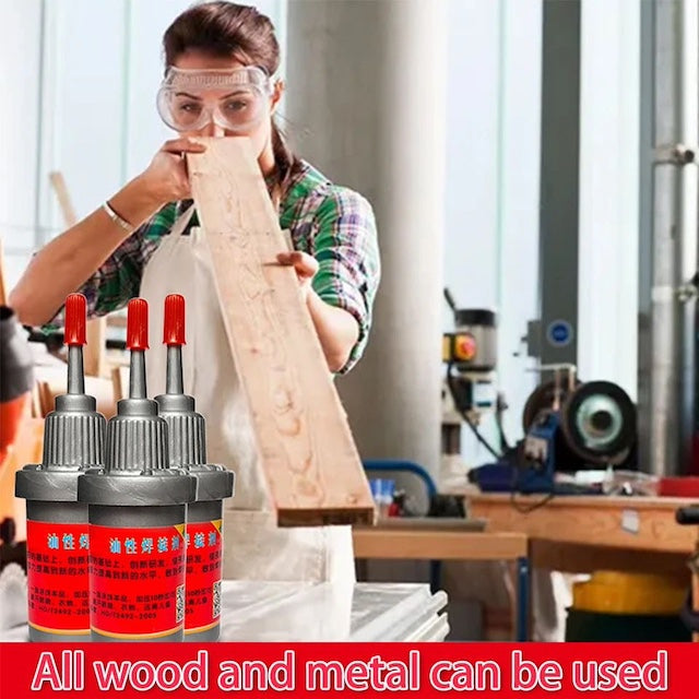 New Oily Super Glue, Waterproof Odorless Metal Glue, Super Adhesive Fast Curing UV-Resistant Weather-Resistant Strong Binding Agent