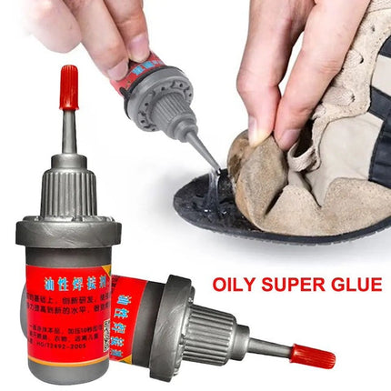 New Oily Super Glue, Waterproof Odorless Metal Glue, Super Adhesive Fast Curing UV-Resistant Weather-Resistant Strong Binding Agent