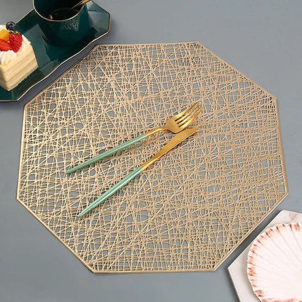 Set of 6 Non Woven Table Mats, Environmentally Friendly PVC Place Mats, Hand Woven Table Mats for Kitchen, Living Room, Office