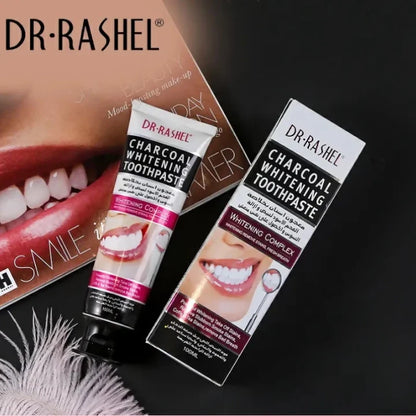 Dr Rashel Charcoal Whitening Toothpaste – Deep Clean, Fresh Breath & Natural Teeth Whitening