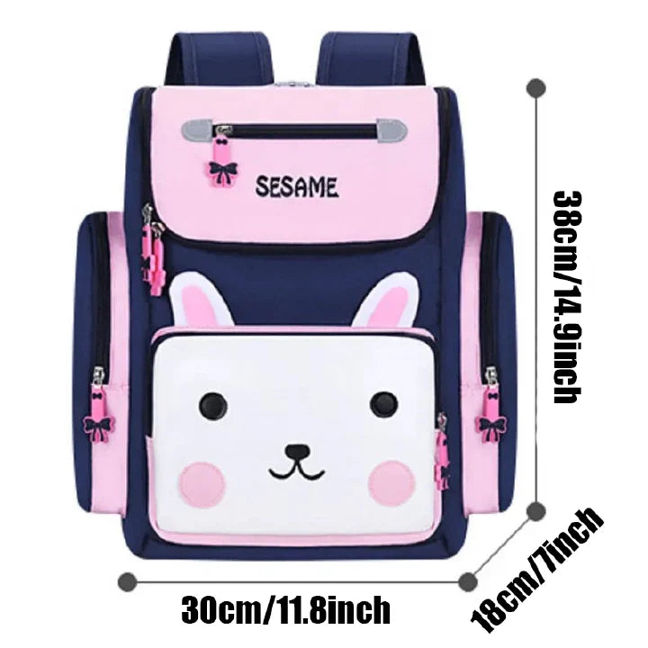 SXCHEN Lightweight Waterproof Bunny Schoolbag for Primary Students Grades 1-6
