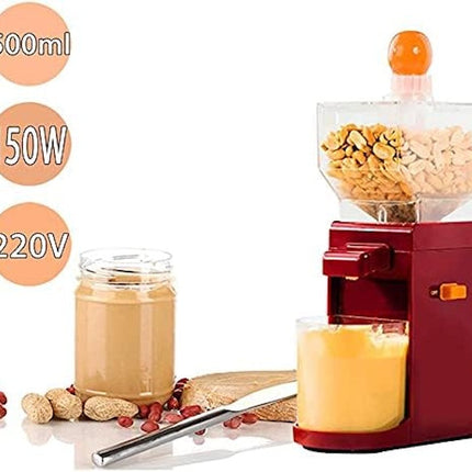 Electric Peanut Butter Maker, Home Peanut Butter Machine, Electric Grinding Mechanism Food Processor with Non-Slip Base Hourglass Inlet