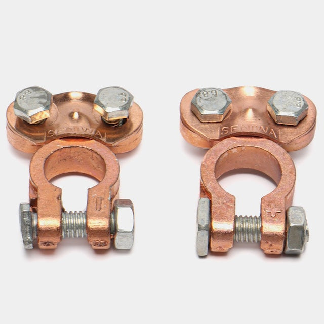 Positive and Negative Battery Connector Terminals, Solid Pole Quick Clamps Connection Plus Minus Connector Set For Car Battery