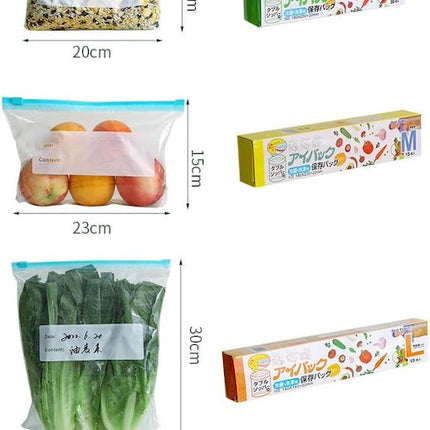 Reusable Fridge Bags with Zipper and Box Packing, Food Storage Bag with Zipper, Freezer Bag, Slider Bag, Small Storage