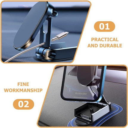 Rotating 720 Degrees Magnetic Car Phone Holder, Car Folding Bracket Carphone Holder, Car Magnetic Phone Mount