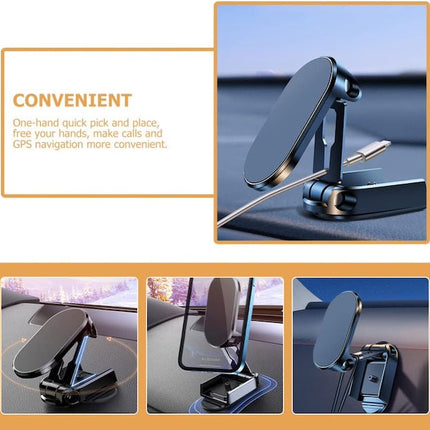 Rotating 720 Degrees Magnetic Car Phone Holder, Car Folding Bracket Carphone Holder, Car Magnetic Phone Mount