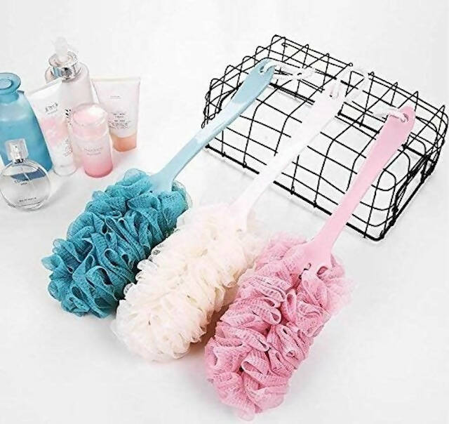 Soft Bathing Brush, Long Handle Bath Brush, Back Scrubber Shower Body Brushes, Sponge Hanging Soft Mesh
