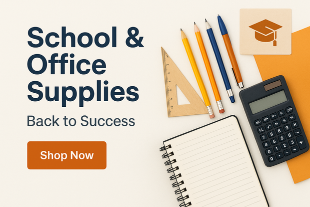 School & Office Supplies Banner