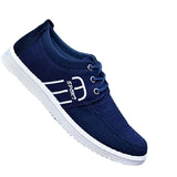 Men's Casual Canvas Loafers Sneakers: Comfortable, Durable, Stylish Blue Flats