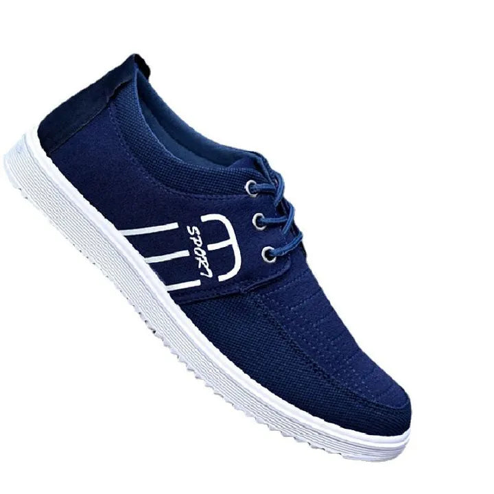 Men's Casual Canvas Loafers Sneakers: Comfortable, Durable, Stylish Blue Flats
