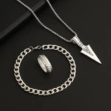 4-Piece Men's Quartz Watch Gift Set with Steel Accessories