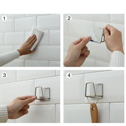 Sink Sponge Holder, Kitchen Stainless Steel Sponges Holder, Sink Accessories Self Adhesive Sink Sponges, Storage Organizer