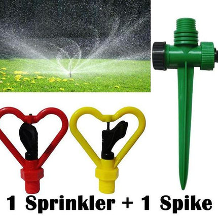 6pcs/Set Sprinkler Heads + Spikes Water Spinners Lawn Garden Rotary Spray Irrigation System