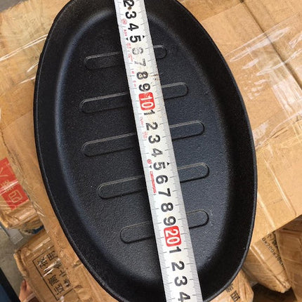 Sizzling Plate, Oval Cast Iron Hot Plate, Home and Kitchen Cooking Accessories, Sizzling Pan for Grilling Meat and Seafood