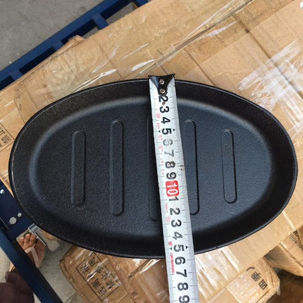 Sizzling Plate, Oval Cast Iron Hot Plate, Home and Kitchen Cooking Accessories, Sizzling Pan for Grilling Meat and Seafood