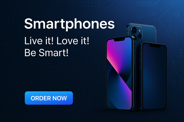 Smartphones Banner with 70% Space Usage