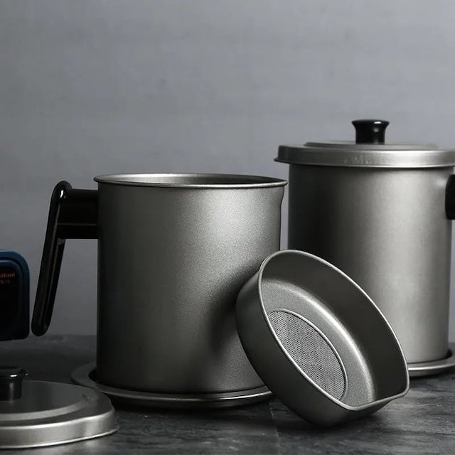 Stainless Steel Oil Filter Pot Can, Kitchen Oil Storage Tank, Grease Strainer Storage Tank, Kitchen Tool Oil Separator Container
