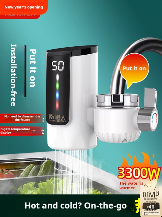 Antarctic electric hot water faucet instant heating kitchen treasure bathroom does not need to install a quick-heating household electric water heater