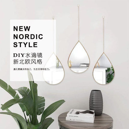 3 in 1 Tear Drop wall mirrors, Teardrop Mirror Wall Decor, Elegant Wall Mirrors Decorative Art(25 cm Diameter)