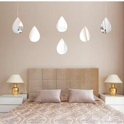3 in 1 Tear Drop wall mirrors, Teardrop Mirror Wall Decor, Elegant Wall Mirrors Decorative Art(25 cm Diameter)